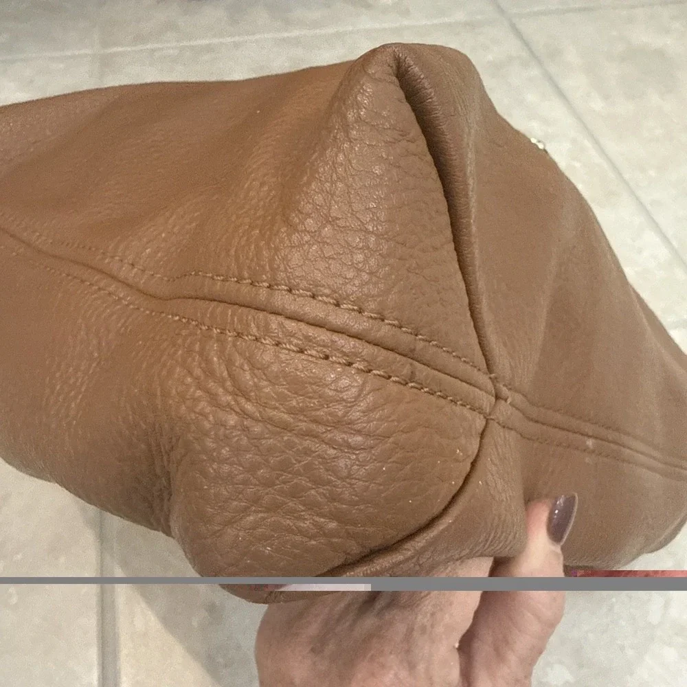 Michael Kors Slouch Purse Shoulder Bag Tassel Brown Leather‎ Hobo Boho Festival